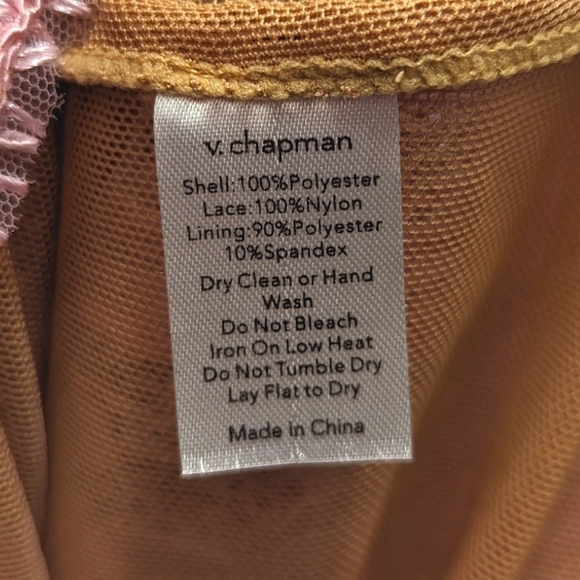 NWT V. Chapman Pink Lace Poppy Corset Peplum Mini Dress Size 2 - Picture 6 of 9